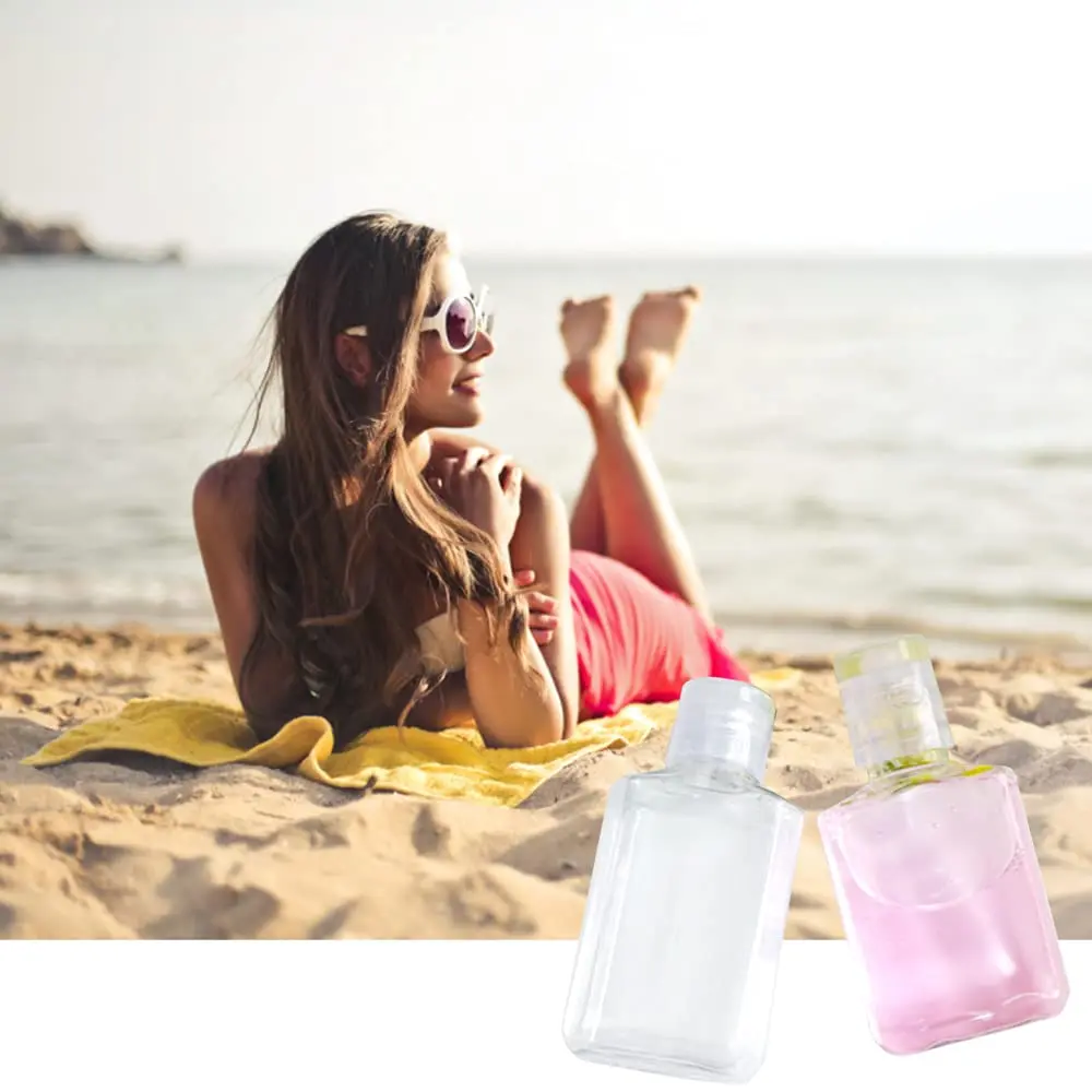 50Pcs 2Oz Plastic Refillable Bottles with Flip Cap,Clear Empty Hand Sanitizer Bottles,Portable Reusable Containers for Shampoo