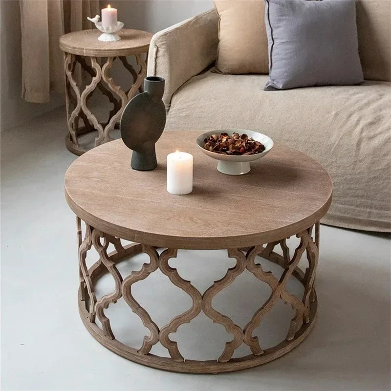 American Round Coffee Table Set Retro Coffee Tables Modern Minimalist Living Room Table Set Nordic Sofa Side Table Furniture