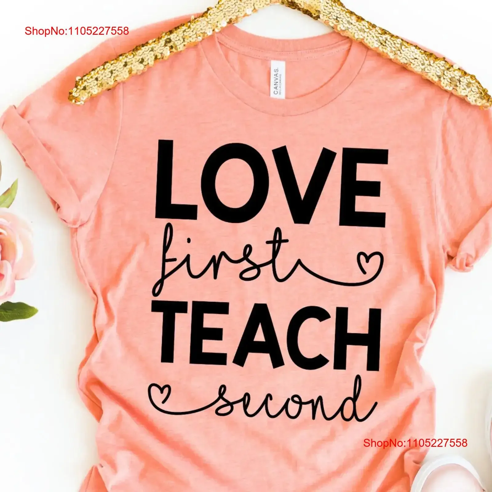 Love First Teach Second Kindergarten Teacher T Shirt Field Trip for Teachers vintage Washed Breathable streetwear homme Soft