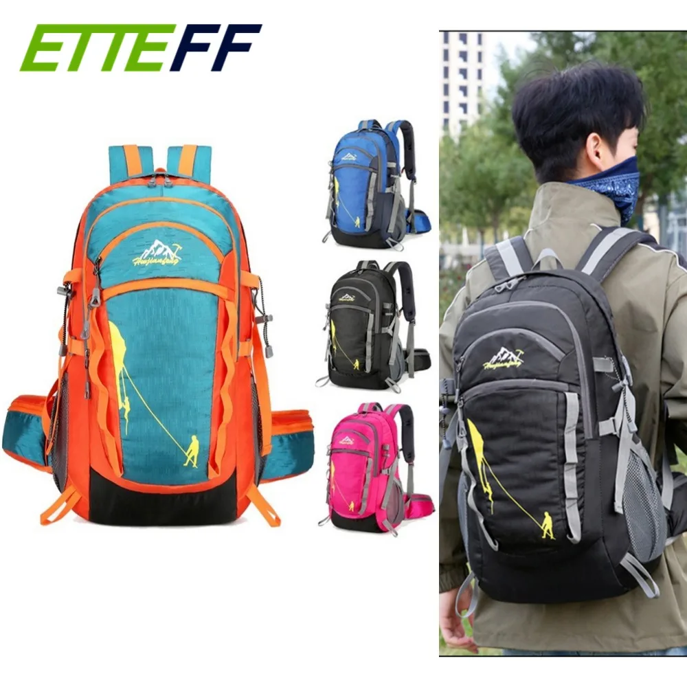 

1 шт., легкий походный рюкзак 40 л, водонепроницаемый нейлон, дорожный рюкзак 40 л для мужчин и женщин, сумка для треккинга и кемпинга с дождевиком