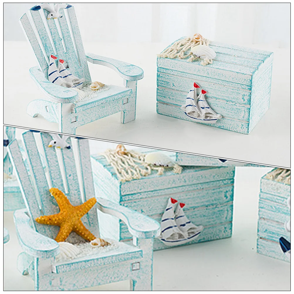 

Dining Table Beach Chair Decoration Baby Lounge Pine Wood Mini Nautical Ornament