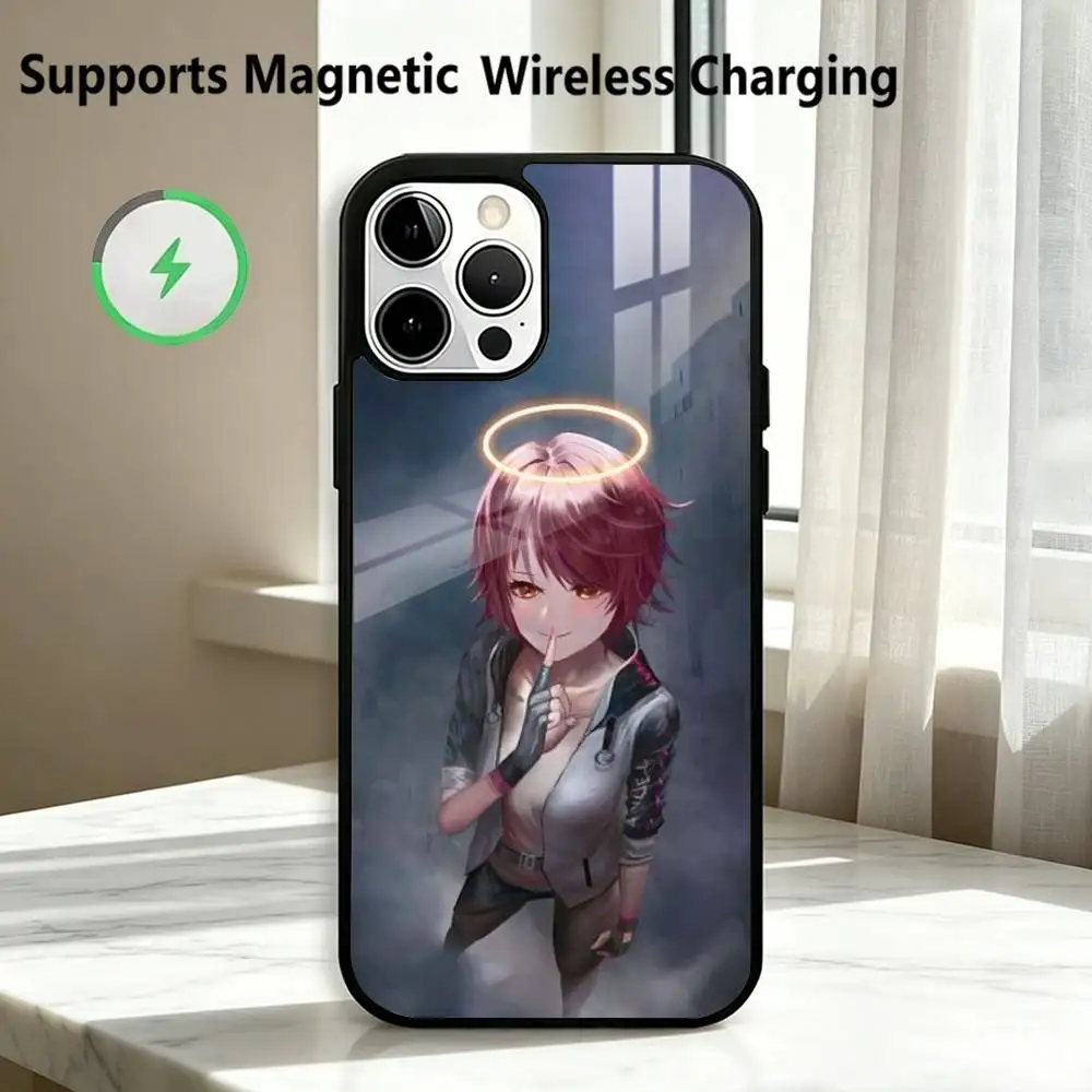 Arknights-S E-Exusiai  Phone Case For iPhone17,16,15,14,13,12,11 Plus,Pro Allows magnetic wireless charging Gift