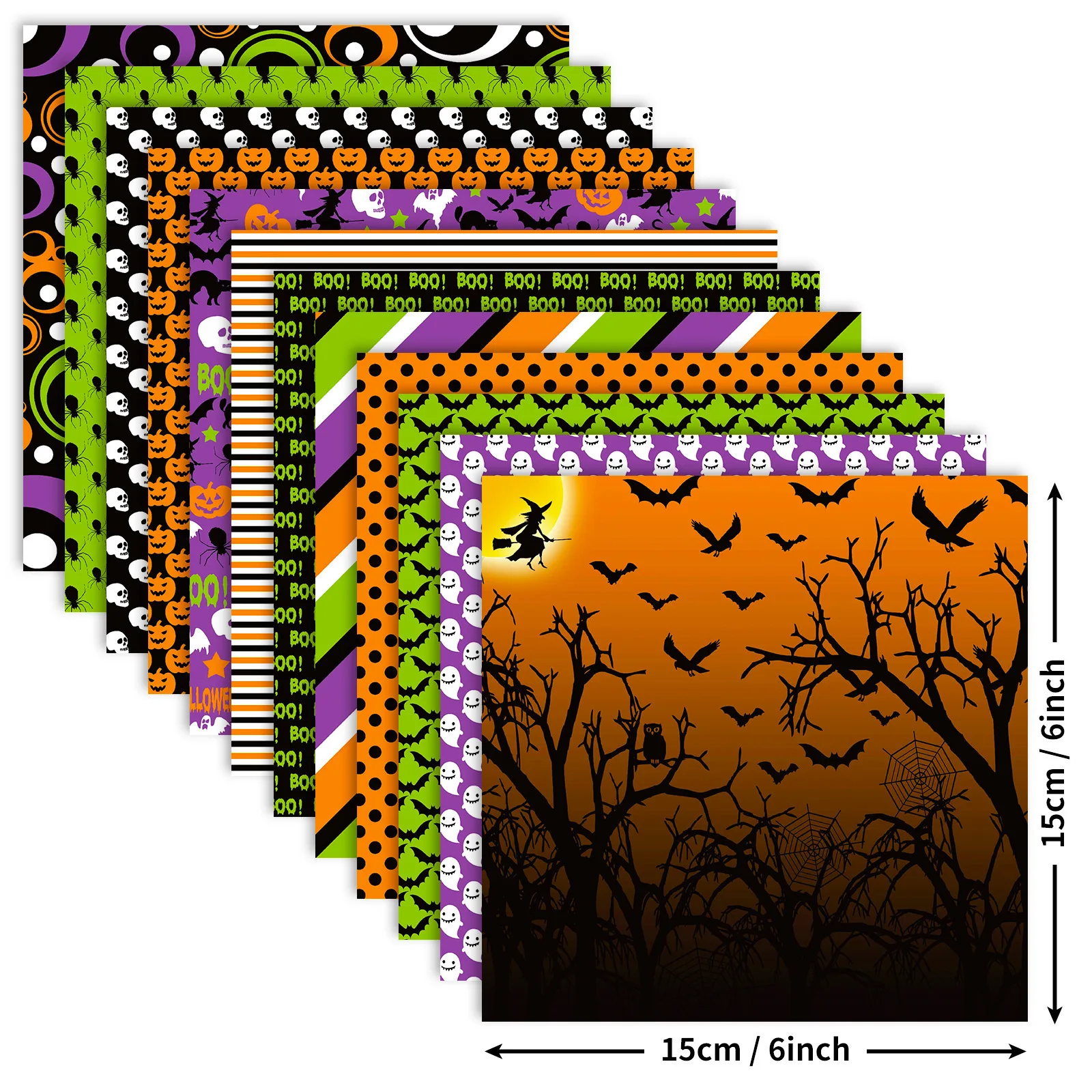 12pcs Christmas Halloween Scrapbook Paper Pads 6x6In Festival Packaging Decoration DIY Crafts Journaling Supplies Gift Wrapping
