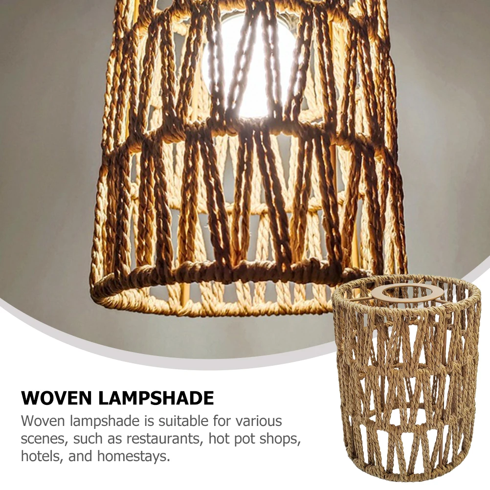 

Абажур для подвесной лампы, тканый железный каркас, бумажная веревка, светильник для кухни, столовой, современные уникальные абажуры, подвесной абажур