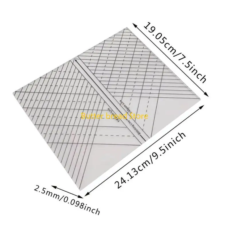 W89C شفافة خياطة مسطرة مستقيمة 9.5 ''x 7.5'' للقماش اليدوية الحرف الملابس خياطة خياط مصمم لوازم