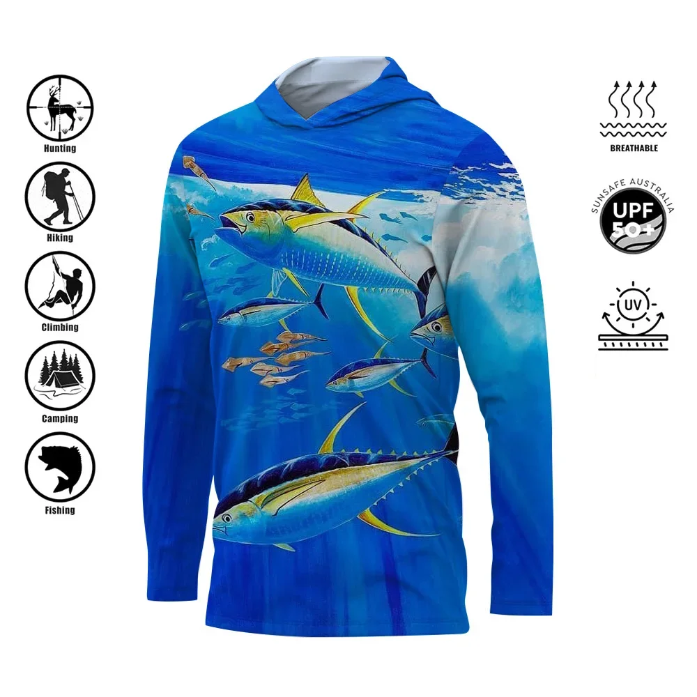 

Fishing Shirt Men's Long Sleeve Performance Shirt UPF 50+ Uv Protection Quick Dry Tops Thin Breathable Outdoor Man's Hoodie