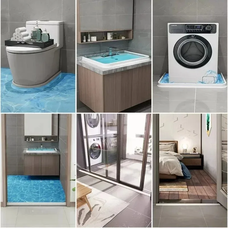 Tappo per acqua da bagno Striscia di tenuta in silicone pieghevole Separazione asciutta e bagnata Diga per doccia Blocco barriera contro le inondazioni