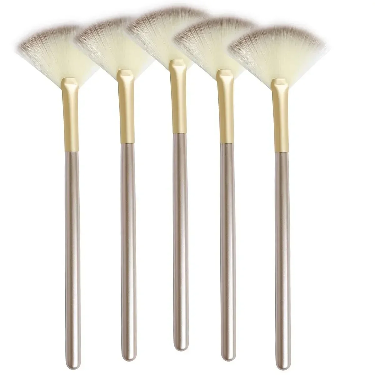 

5pcs Fan Brushes Facial Brushes Soft Makeup Brush Cosmetic Applicator Tools Wooden Handle and Soft Fiber for Glycolic Peel Mask