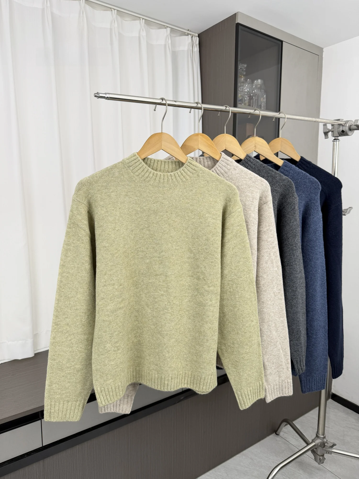 Men's Basic Loose Warm round Neck Knitted Sweater Fashionable Fall Fashion Hug Comfortable Versatile Long Sleeve Base Layer