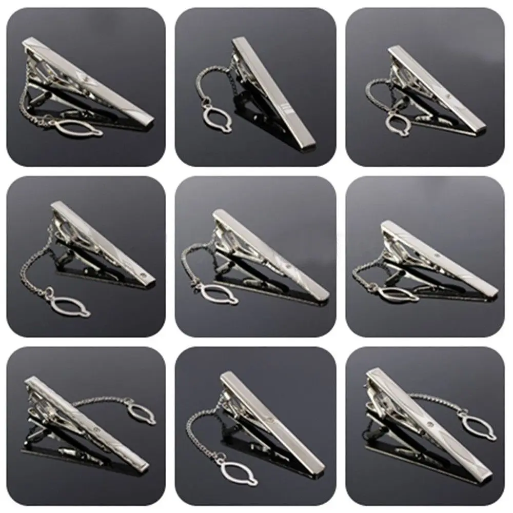 Charm Classical Practical Simple Clamp Men Tone Silver Multi Style Tie Clasp Clip Necktie Bar