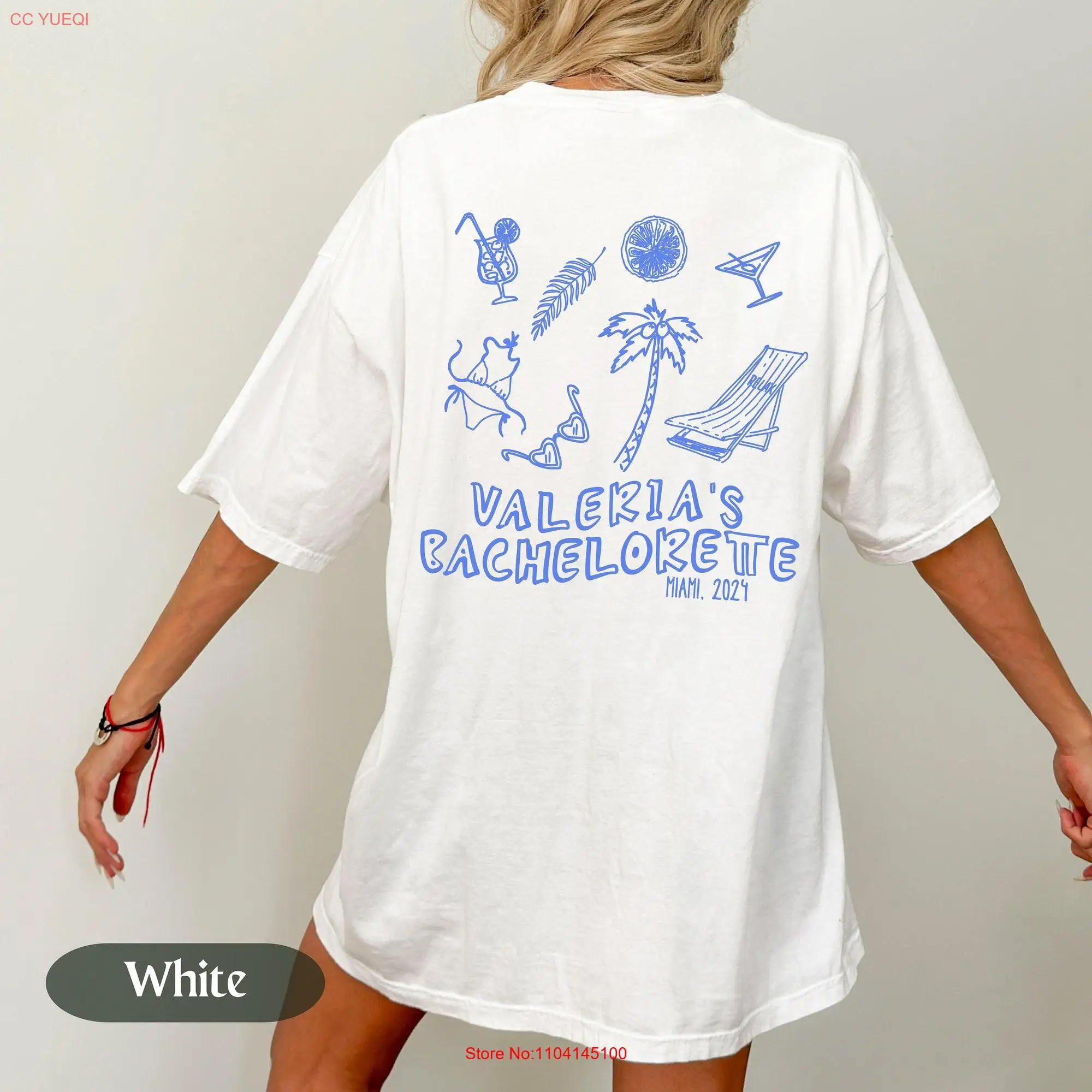 Hand Drawn Style Beach Bachelorette T Shirt Tropical Coastal Theme Bridal Party Personalized Last Toast on the Coast