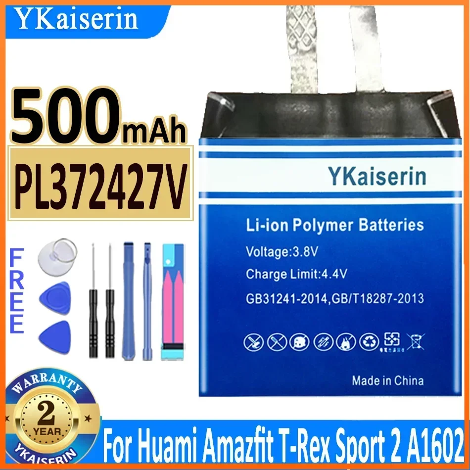 YKaiserin Battery PL372427V for Huami AMAZFIT T-Rex Res Sport 2 3 Sport2 A1602 A1612 A1928 2 A1609 A1619 Warranty Bateria