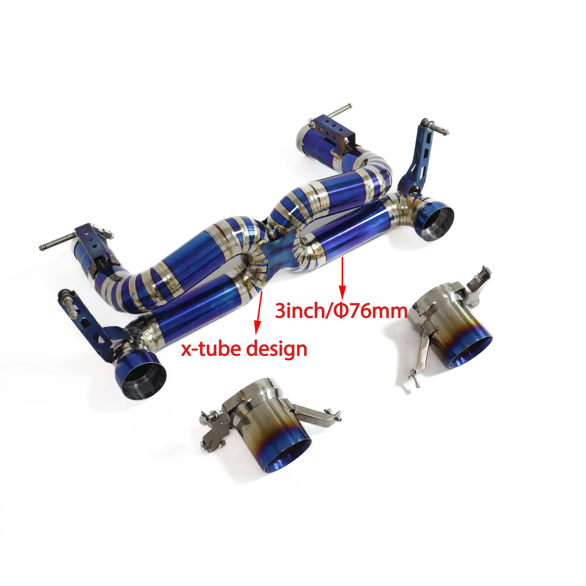 

HMD Titanium Exhaust System Performance Catback For Ferrari 488 Spider Pista 3.9T Without Valve Racing X Pipe With Ti Tips