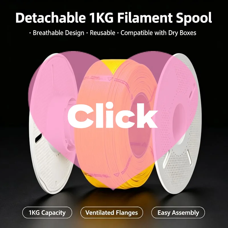 1Pcs Detachable Heat Resistant ABS Empty Filament Reel 3D Printers Reusable Spool For 1KG Refill Filament For Bambu Lab