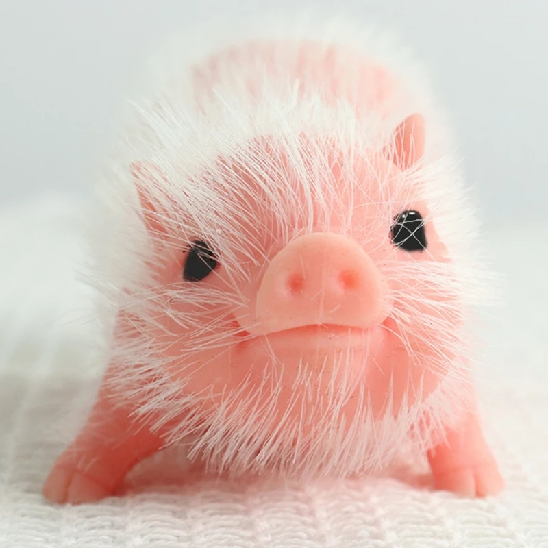 Silicone Piggy Realistic Model for Hobbyists and Animal Connoisseurs Perfect for Displaying Desk Decorative