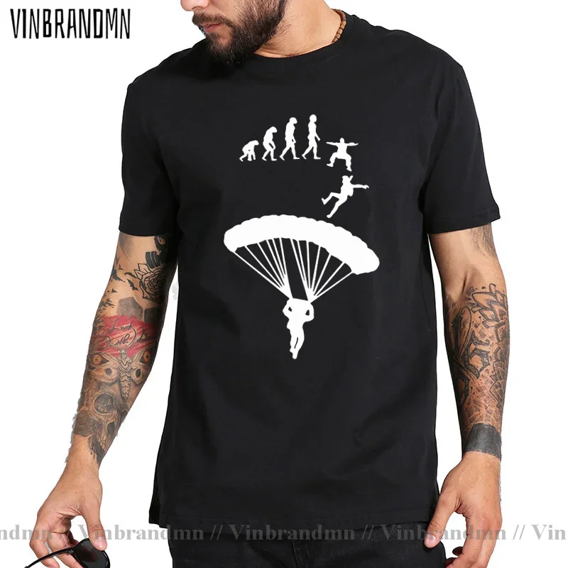 Skydiver Brand Clothing Parachuting Skydive Tee shirt Man Sky Diving tshirt Harajuku Tops Tee Go Skydiving Evolution T shirt men