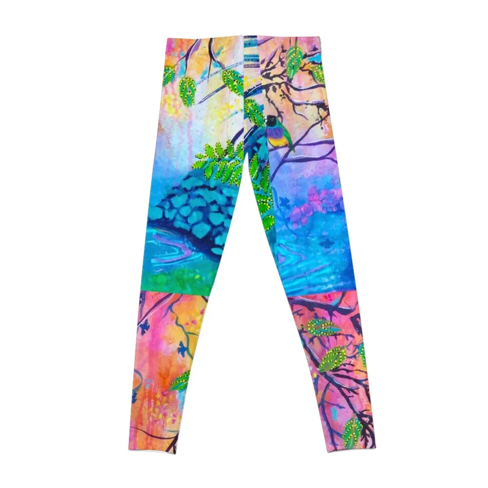 Gouldian Finches Colourful Creekside Leggings Legging sexy woman Women's push up push up fitness Womens Leggings