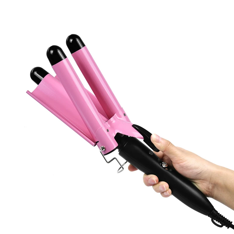 3 Barrel Curling Iron Hair Crimper Portable Temperature Adjustable Ceramic Wave Iron Wand Curler DIY Curly Hair Stylin