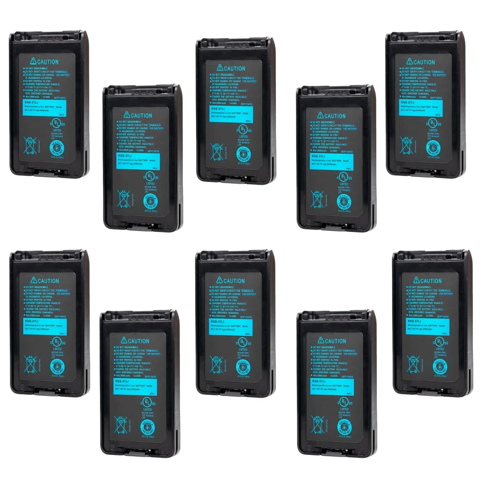 10PCS KNB-57L 2000mAh Replacement Battery for Kenwood NX-220 NX-320 TK-2140 TK-3160 TK-2170 TK-3140 KNB-55L KNB-35 Two Way Radio