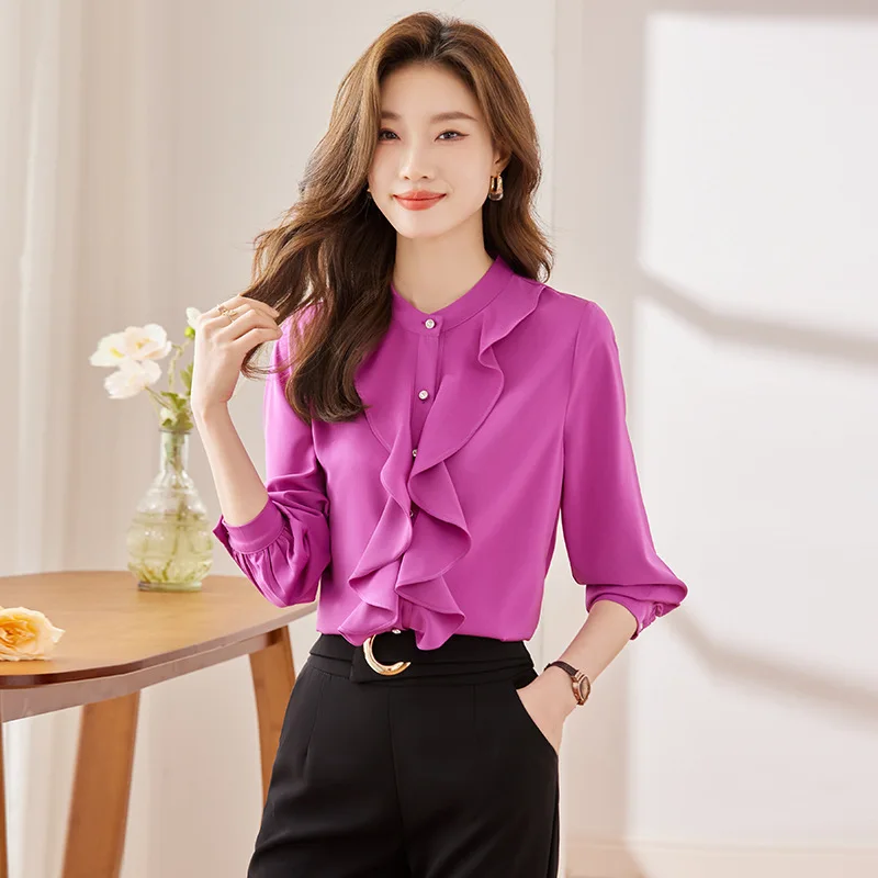 Fashion Elegant Styles Blouses and Shirts for Women Spring Autumn Formal OL Professional Female Tops Clothes Elegant S-4XL