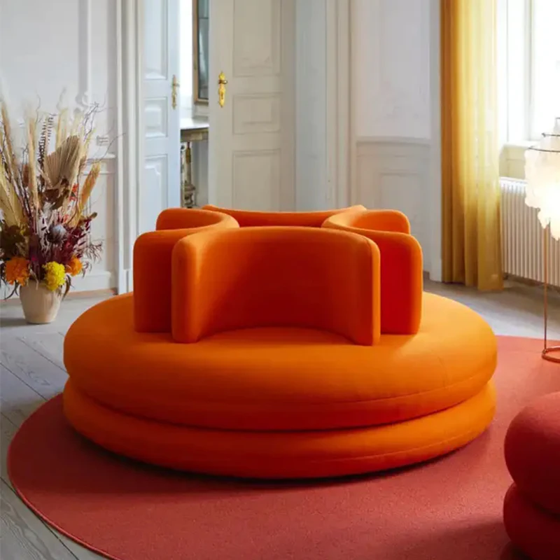 

Тканевый круглый четырехместный диван Коммерческий тканевый магазин Коммический офис Диван для приема Диван