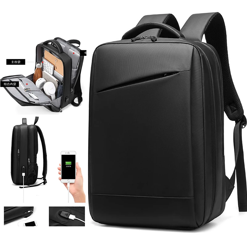 Large Capacity Men‘s Waterproof 15.6Inch Laptop Backpacks USB Notebook Schoolbag Sports Travel School Bag Pack Backpack For Male