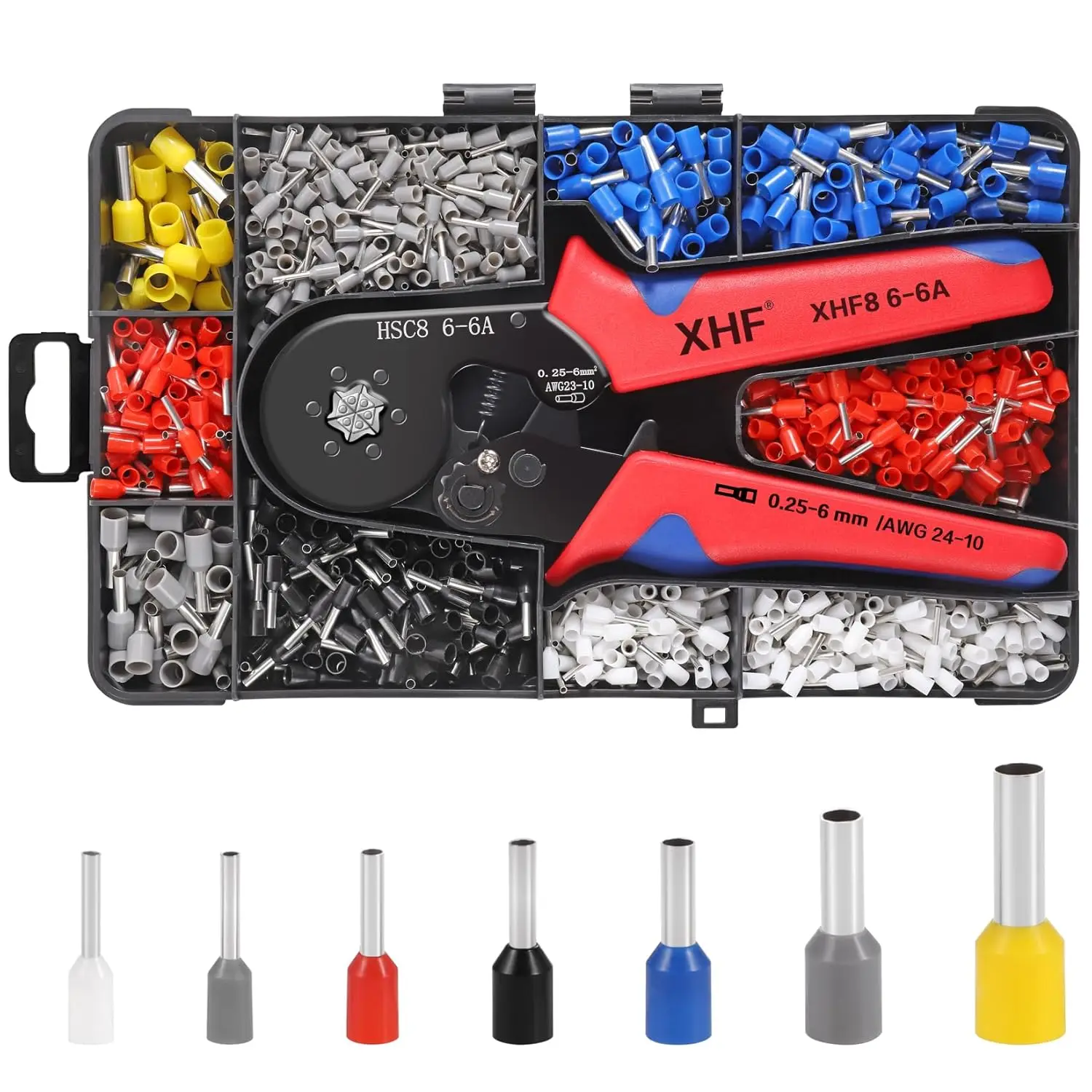 

1700 PCS Ferrule Crimping Tool Kit with Hexagonal Crimper and Insulated Wire Terminals for Secure Connections