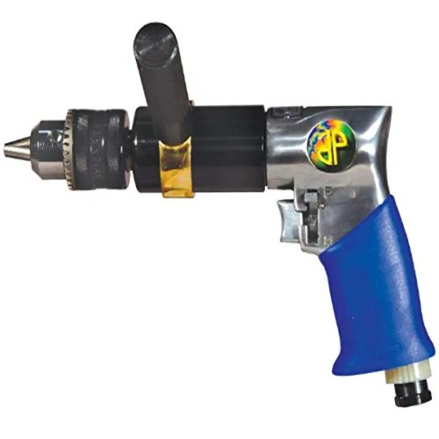 

Astro 527C 500 rpm 1/2 Extra Heavy Duty Reversible Air Drill for Metal Wood Plastic Applications with Steel Body and Red Finish