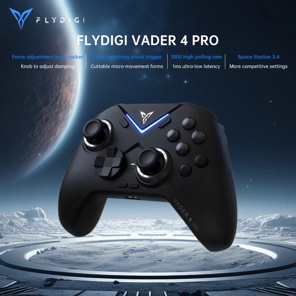 Flydigi Vader 4 Pro 1000Hz Wireless Gamepads,Force Switchable Trigger,Athletic Elite Gaming Controller For PC/NS/TV/Mobile Games