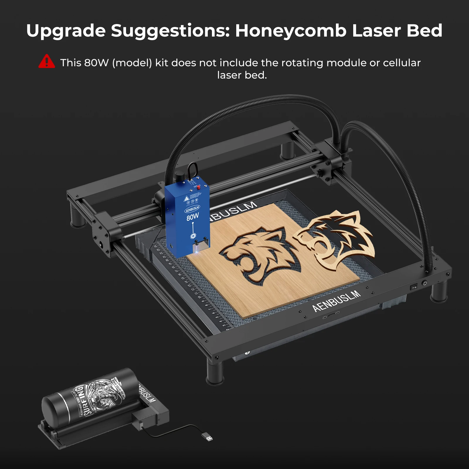 AENBUSLM Laser Engraver With Wifi Offline Control 80W Laser Engraving Cutting Machine 450nm Blue Light Cnc Machine Woodworking