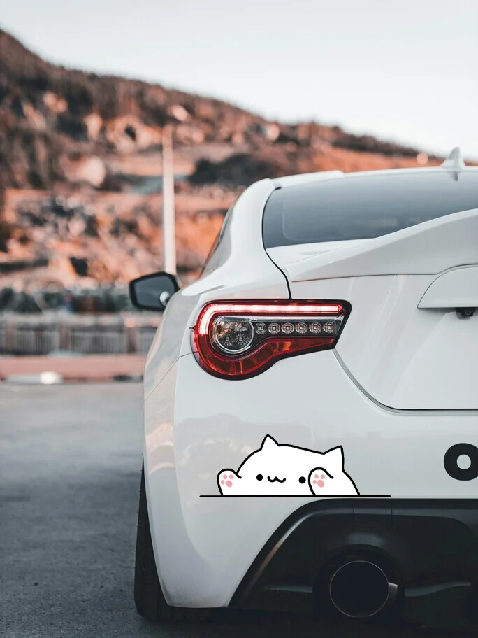 Cute Cartoon Bongo‑Style Cat Vinyl Car Sticker, Waterproof Decal for Auto Window, Bumper,  SUV, Laptop & Wall Home Decoration