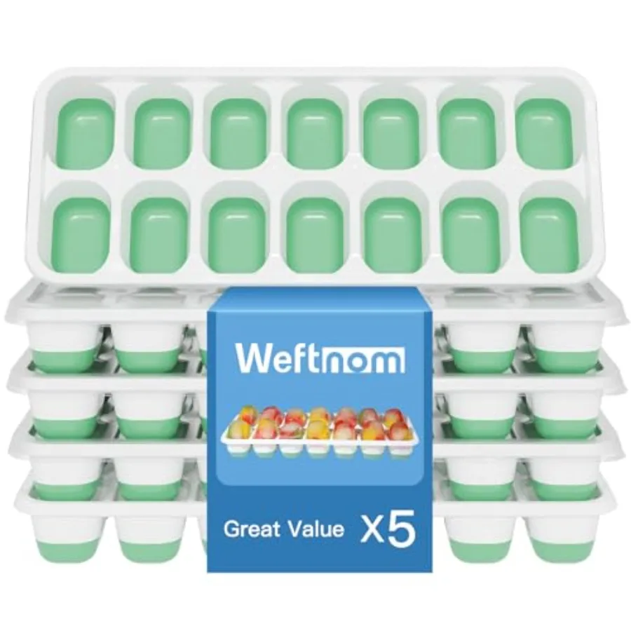 

70 Cube Silicone Ice Cube Trays for Freezer with Lids, Easy-Release Stackable Ice Molds and Ice Trays, BPA-Free Freezer Ice Tra