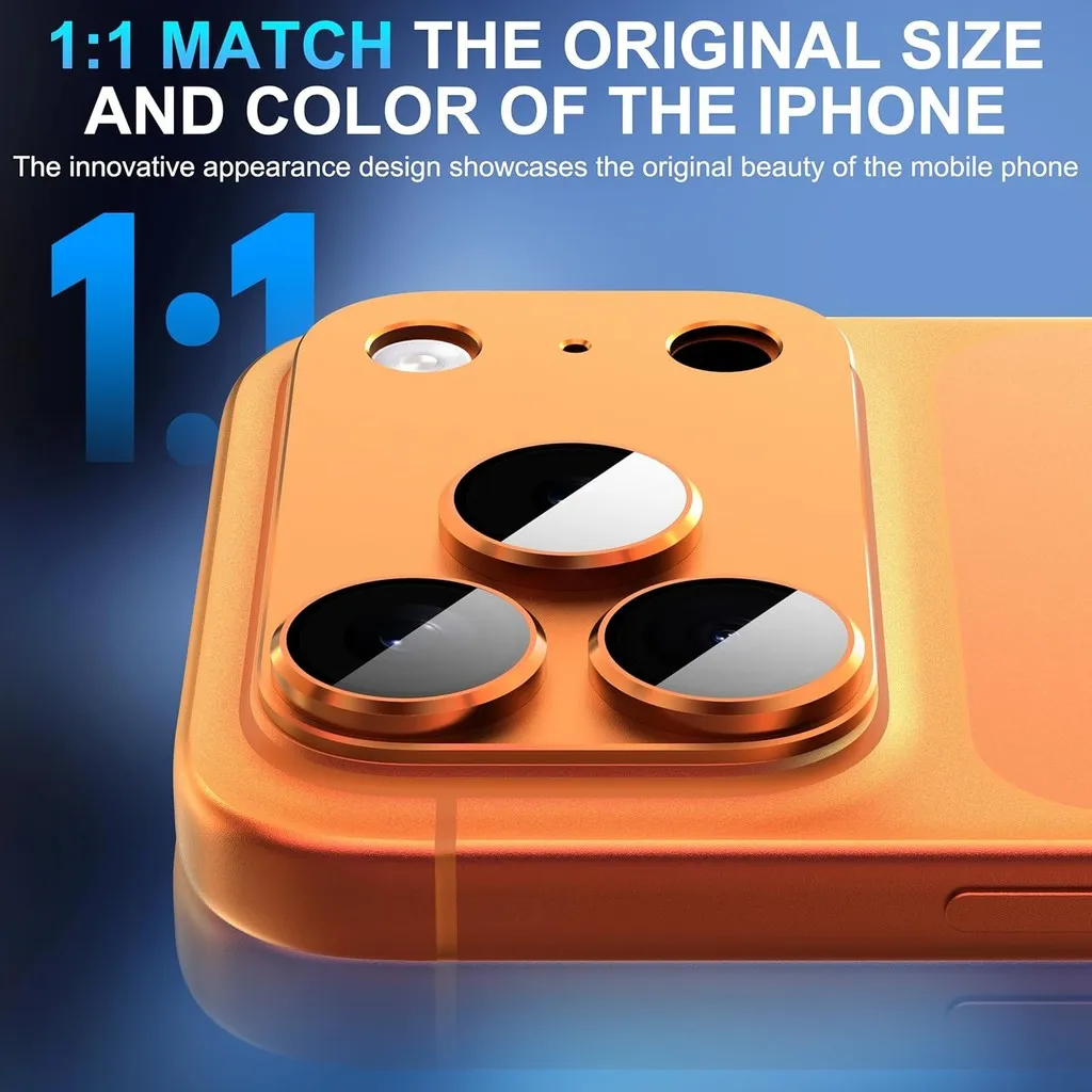 Protetor de lente de câmera para iPhone 17 Pro Max 17 Pro Air Metal Liga de alumínio Capa de vidro temperado amigável