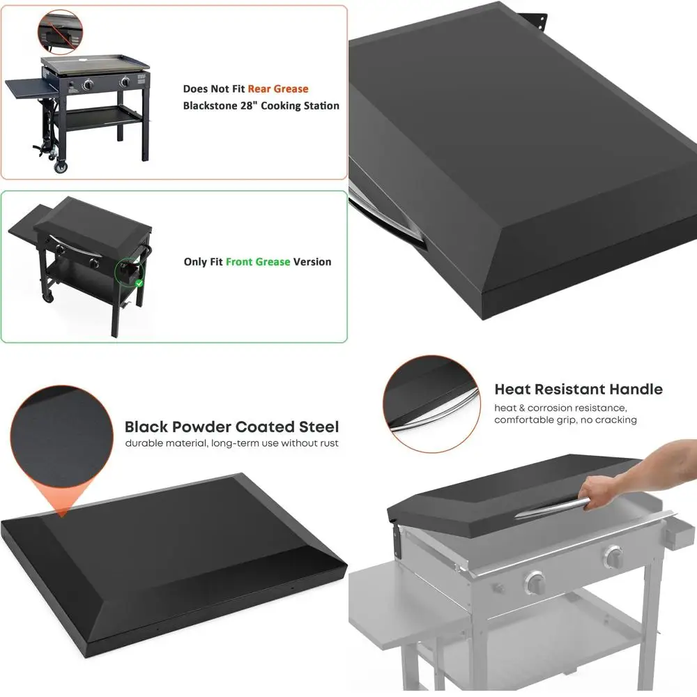 

Blackstone 28 Front Grease Flat Griddle Cover, Hard Top Hood Protector
