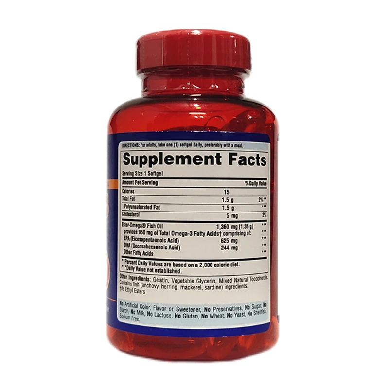 The United States Imported 3 Times Deep-sea Fish Oil Soft Capsules for Middle-aged and Elderly 1400mg 90 Capsules of Omega-3