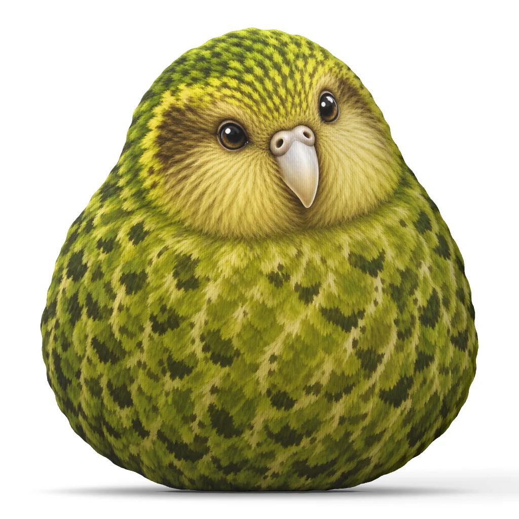 Kakapo Parrot Shaped Pillow Cute Stuffed Cushion Throw Pillow for Sofa Wildlife Nature Home Decor Gift for Bird Lovers