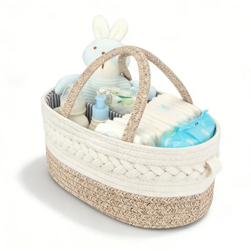 diaper-caddy-organizer-for-baby-portable-cotton-rope-basket-diaper-storage-organizer-for-nursery-newborn-baby-essentials