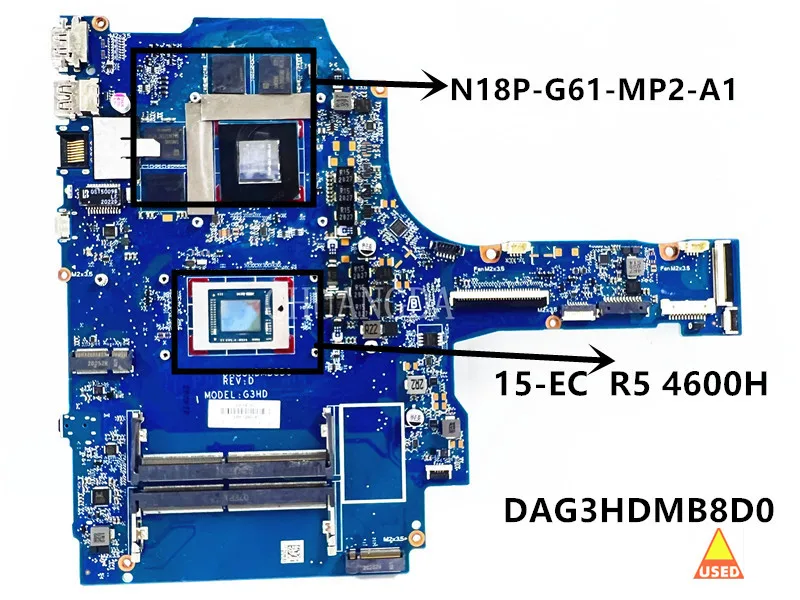 

Материнская плата для ноутбука HP 15-EC1010CA 15-EC DAG3HDMB8D0 L91092-601 L91092-001 Материнская плата DSDSC 4 ГБ R5 4600H WIN 100%