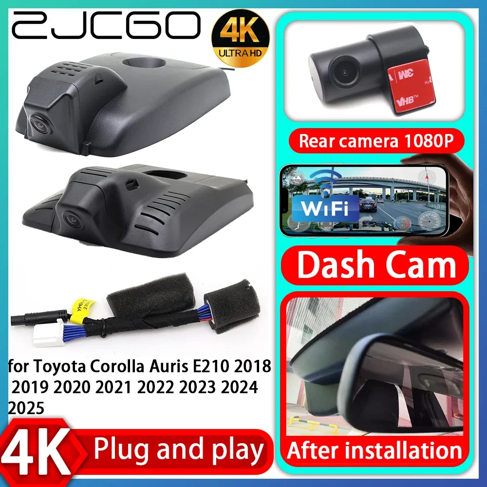 

ZJCGO UHD 4K 2160P Plug and Play DVR Dash Cam Видео для Toyota Corolla Auris E210 2018 2019 2020 2021 2022 2023 2024 2025