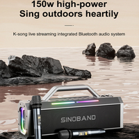 XDOBO SINOBAND Alps 150W Portable Bluetooth Speaker RGB Light Outdoor Karaoke With 2pc Microphone Wireless Subwoofer Deep Bass