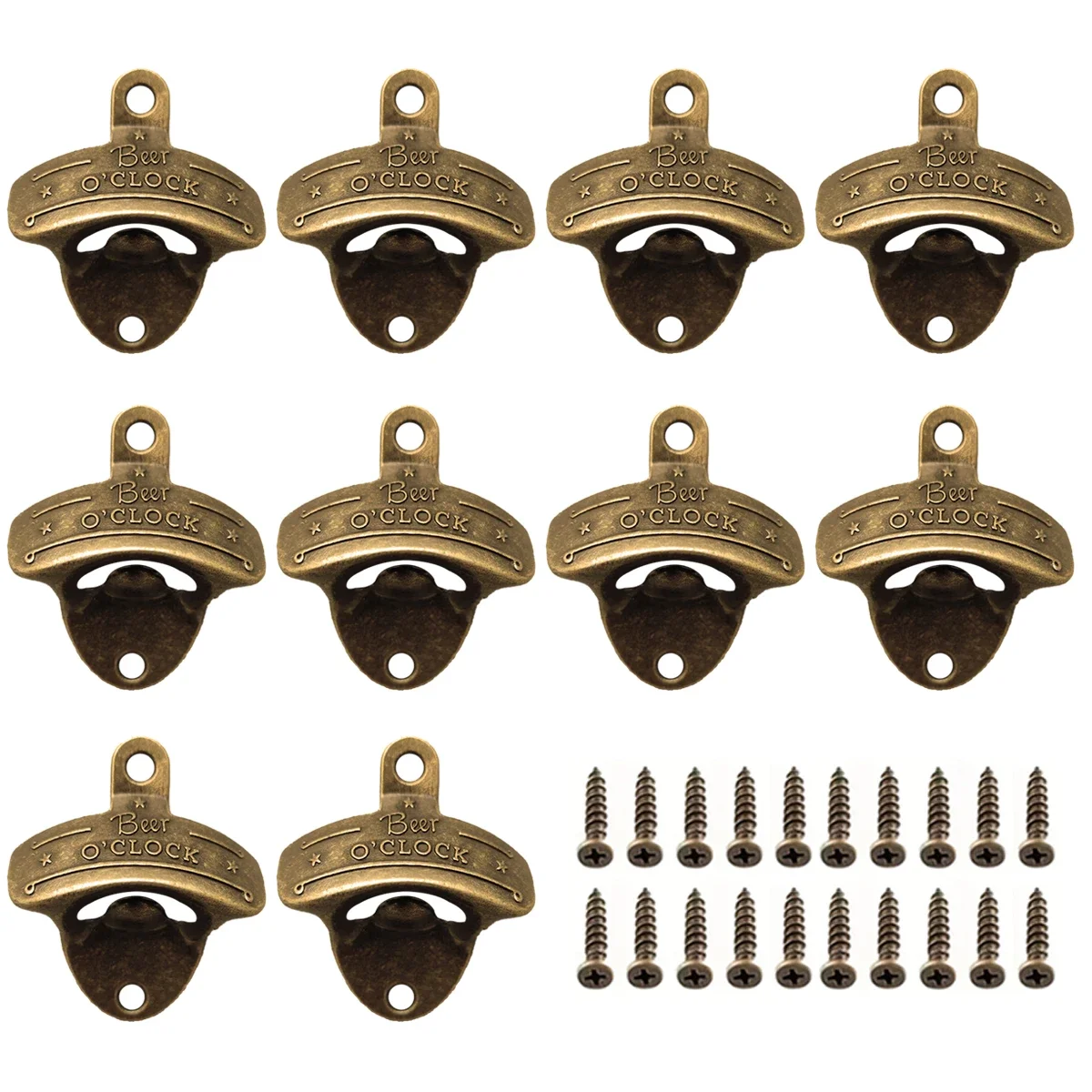 10pcs Metal Bottle Opener Wall Mounted Home Bar Wall Decor Beer Opener for BBQ DIY Crafts Retro Bottle Opener Kitchen Gadgets