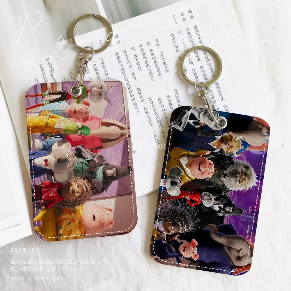 

Брелок с мультяшной картой из фильма Sing 2, модная подвеска в стиле аниме, сумка для удостоверения личности, чехол для карты, автобусная карта, милый подарок на день рождения для взрослых