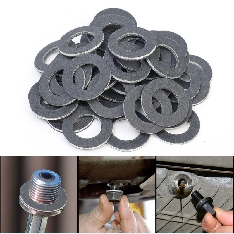 Screw Gasket Oil Drain Sump Plug Washers Hole for Toyota OE90430-12031 12mm Aluminum Accessories Seal Gasket Engine Parts