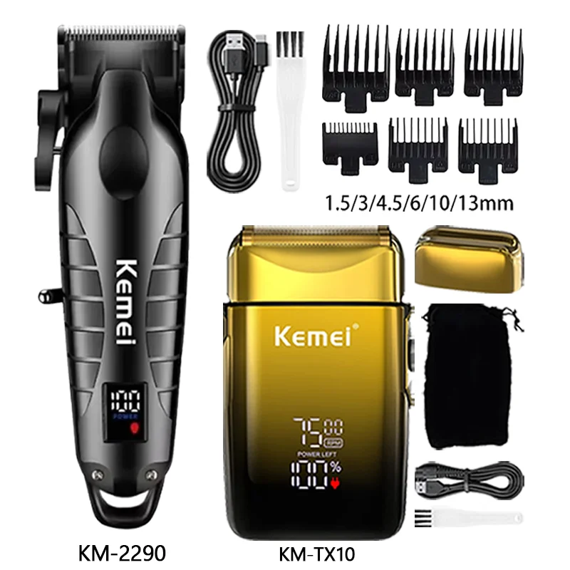 Hair Clipper Barber Blading Hair Cutting Machine Clipper Grooming Cordless Rechargeable Shaver for Men Km-2299 Km-2290 Km-TX10