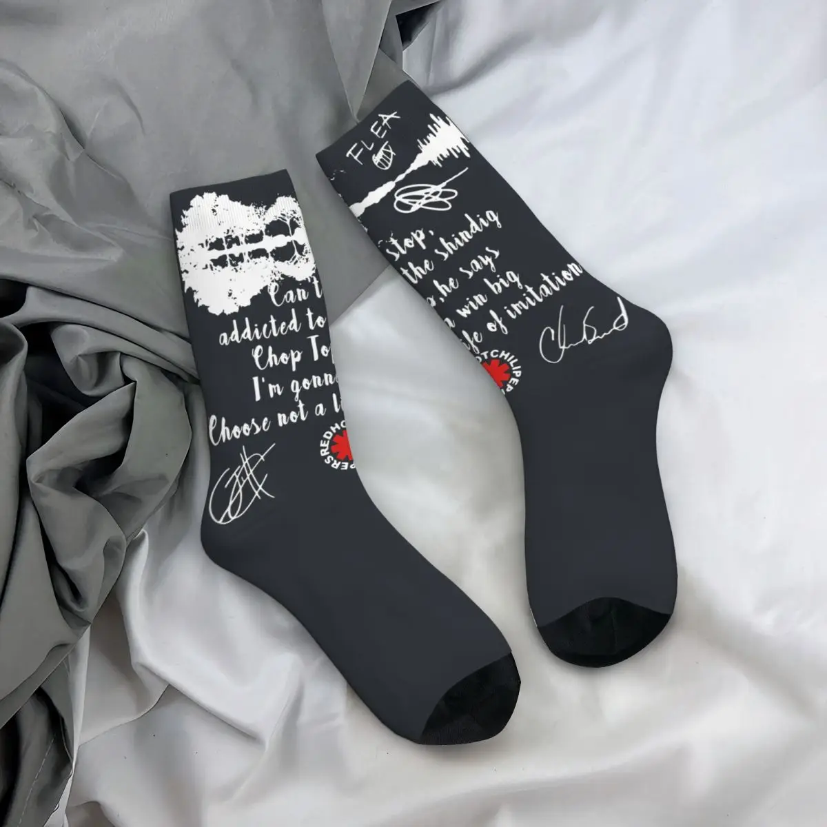 Elin Compression RHCP Can't Stop Addicted to The Shindig Chop Sock for Men, Vintage RHCP Quality Pattern Crew Sock, Nouveauté