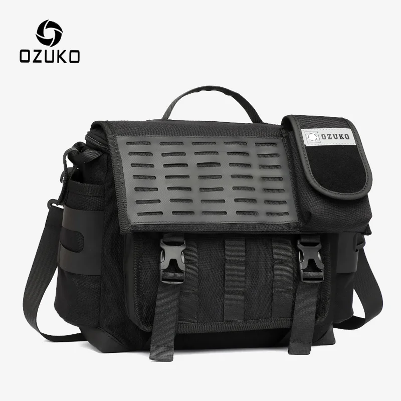 OZUKO-Bolso de hombro para hombre, bandolera de gran capacidad, resistente al agua, para exteriores