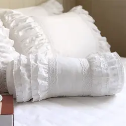 Cute Candy Cushion Cover Home Decor Ruffle Layer Lace Decorative White Pillows Cover Princess Throw Elegant Bedding Sofa Cushion