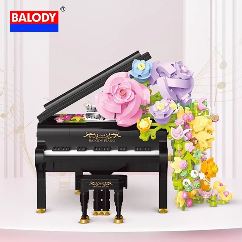 BALODY Luxus Kreativität Neue Klavier Violine Serie Puzzle Baustein Modell Hohe Reduktion Floral Decor Mädchen Geburtstag Geschenk