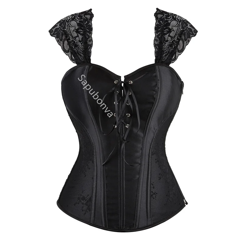 

Корсетный топ больших размеров, бюстье с лямками, женское сексуальное готическое кружевное белье, наряд для бурлеска, Хэллоуина, черный, красный, зеленый, синий