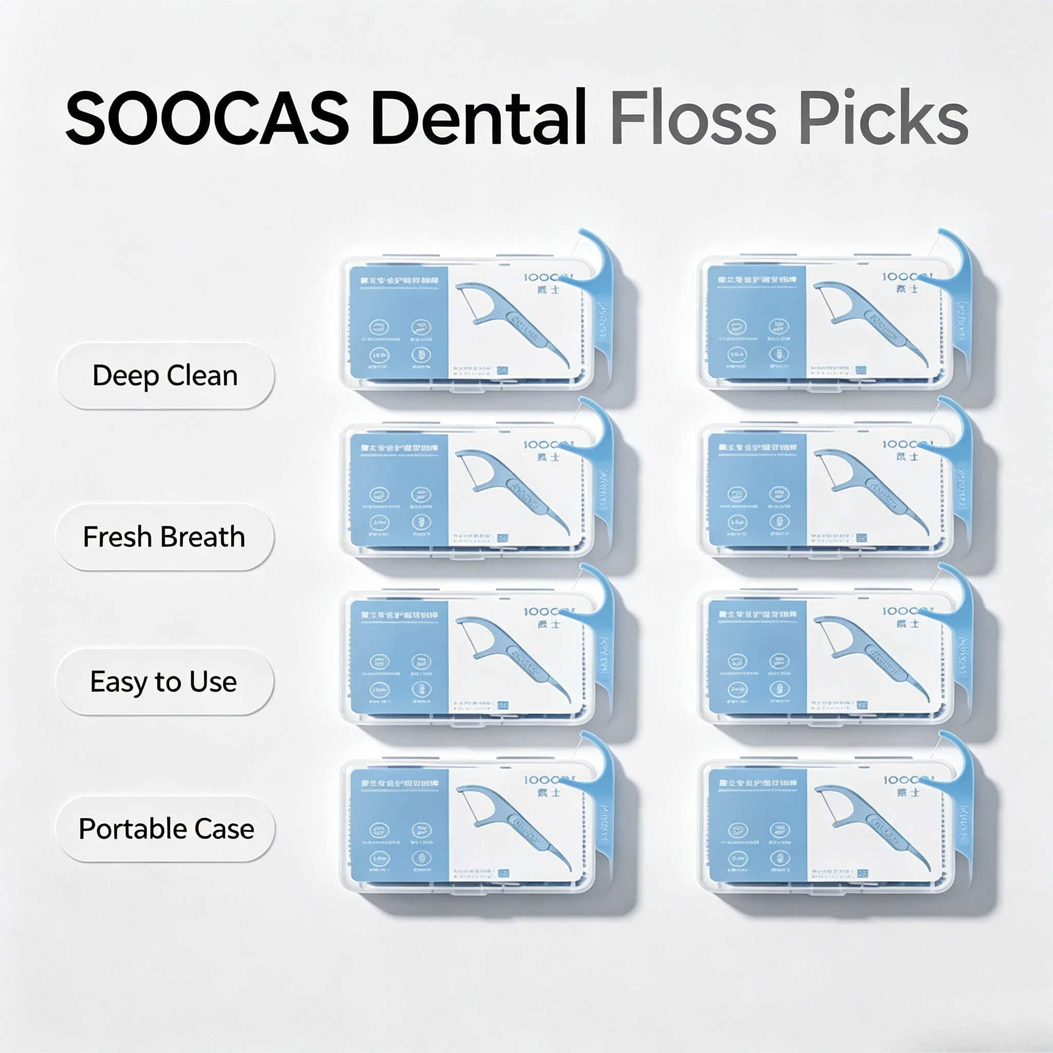 Dental Floss Picks - Palillos de Hilo Dental SOOCAS, Fibra